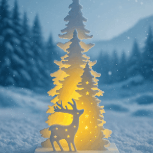 Karácsonyi Szarvas Dekor LED-es mécsestartó